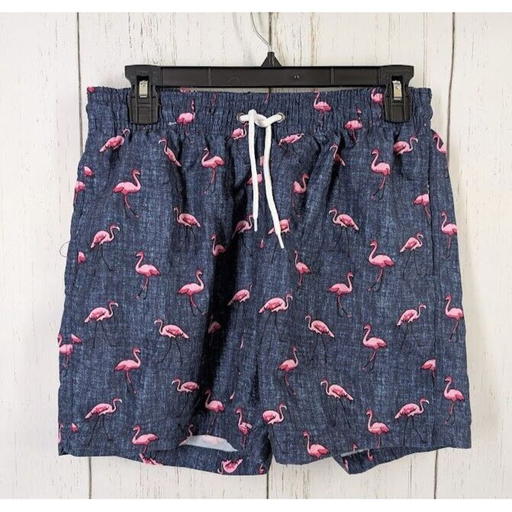 Trunk Size‎ Medium Mens Blue Pink Flamingo Swimming Board Trunks